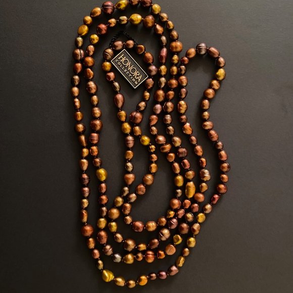 36" Honora Rich Brown Cultured Pearl Necklace, NWT - Picture 10 of 11